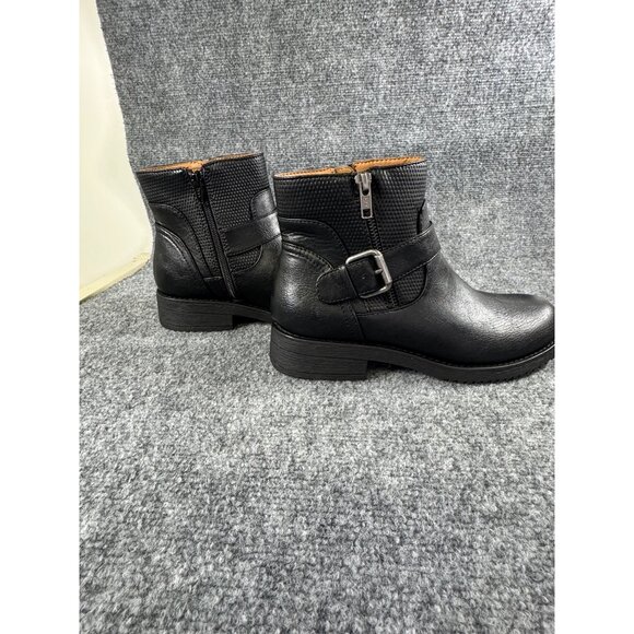 Eurosoft By Sofft Womens 8M Cymberlee Black Ankle Boots  Side Zipper & Buckle - Picture 13 of 16